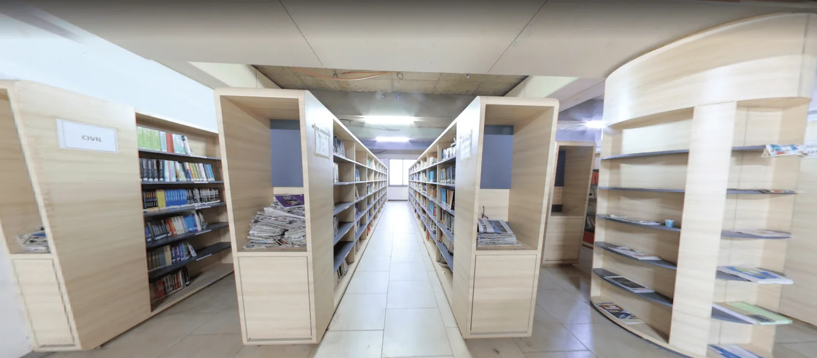 Computer and digital resource zone inside GMIU library